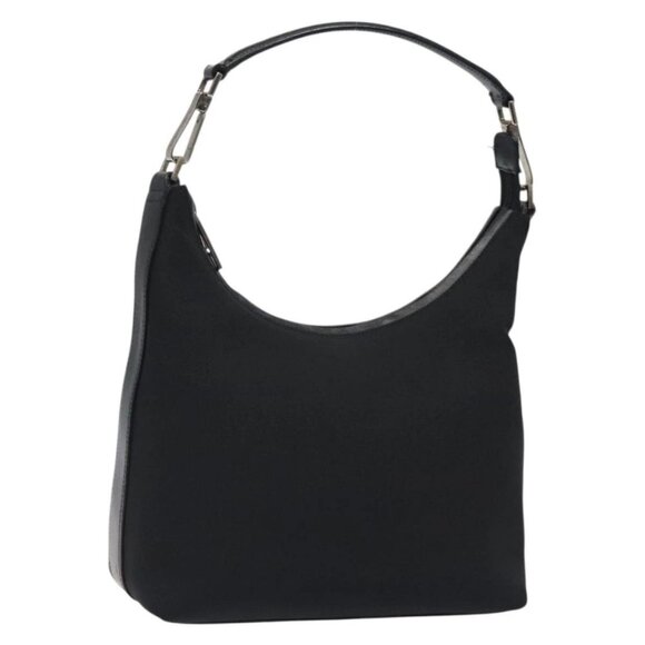 GUCCI Shoulder Bag Nylon Leather Black Silver 000 2113 0602 Auth bs27556 - Picture 1 of 16